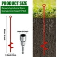 thumbnail image 2 of 6 Pcs 18 Inch Ground Anchor Spiral Blade Heavy Duty Earth Anchors Swing Set Metal Shed Kit for Garden Securing Trees Tents Trampoline Canopies Shelters (Red), 2 of 12