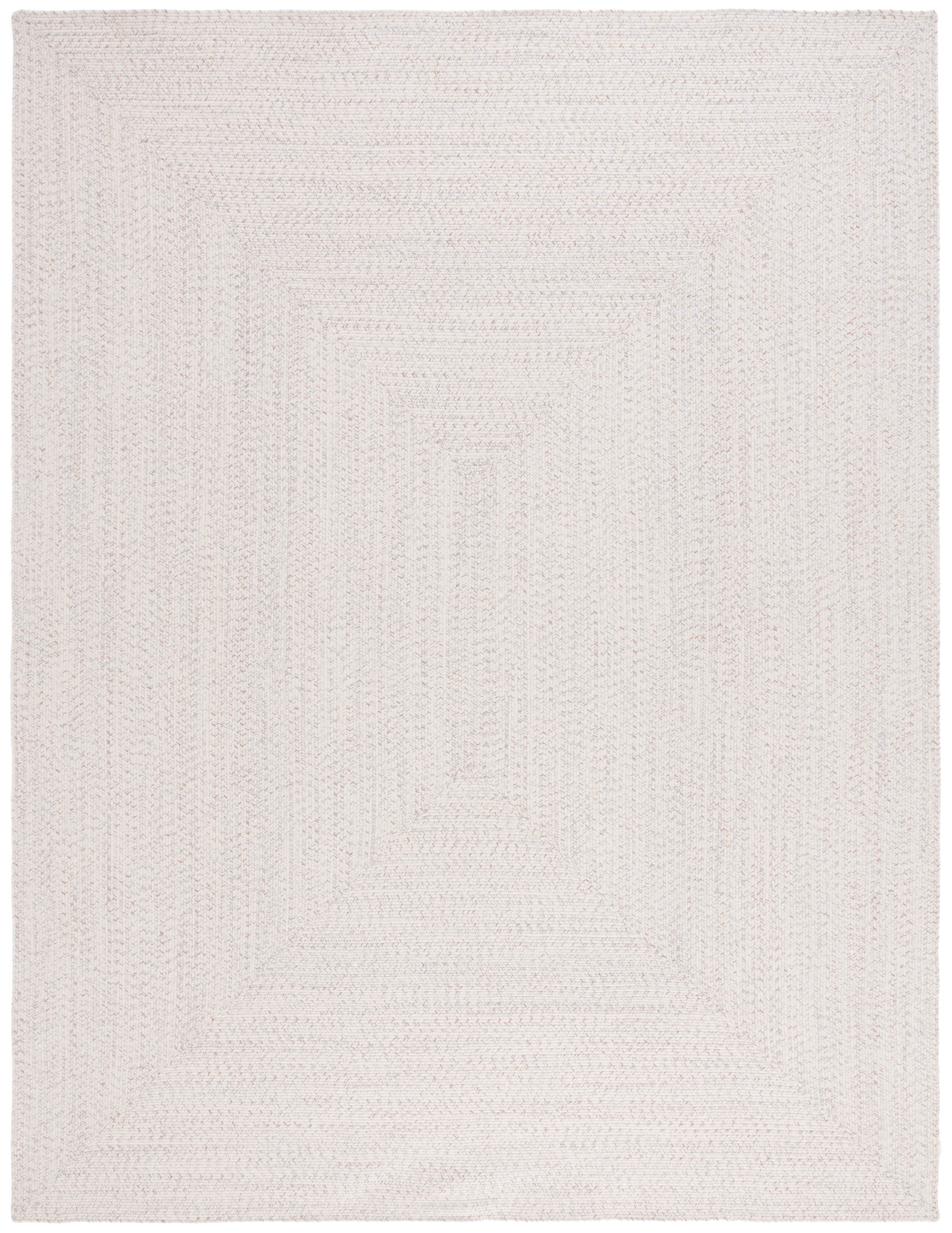SAFAVIEH Braided Gino Distressed Machine Washable Reversible Area Rug, Ivory/Light Grey, 8' x 10'