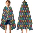thumbnail image 3 of Multicolor Bigfoot Pattern Hooded Bath Towel，60"x35" for Ages 3 To 12 Kids, Quick Dry Lightweight Soft Microfiber Hood Beach Towel Cover Up for Kids, 3 of 7