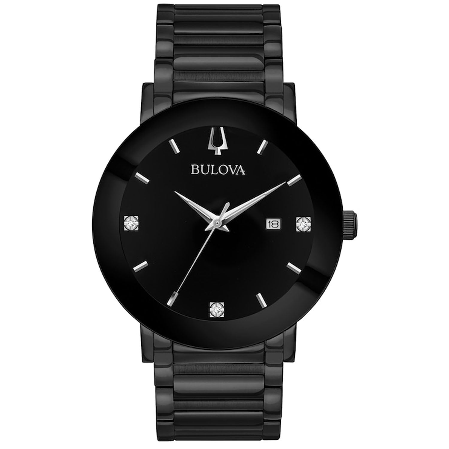 Bulova Men's Black Ion Modern Diamond Watch 98D144