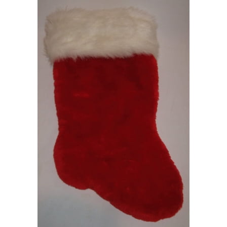 Holiday Christmas, Merry Christmas , Santa Stocking, Red with White Fur Trim New