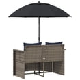 thumbnail image 5 of vidaXL Garden Sofa with Cushion 8 pcs Grey and Navy Blue Poly Rattan, 5 of 6