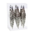 thumbnail image 6 of Christmas Ornament Set, 6 Pack Glitter Icicle Decorations Shatterproof Hanging Baubles for Holiday Tree, Home, and Party Décor (Multiple Colors Available), 6 of 9