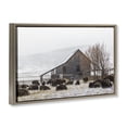 thumbnail image 3 of Stupell Industries Colorado Buffalo Snowy Farm Brown Framed Floater Canvas Wall Art, design by Jeff Poe Photography, 3 of 9