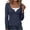 Navy, variant on Women's Long Sleeve Striped Knit Lace Patchwork Slim Fit U-Neck Base Layer Top