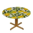 thumbnail image 3 of Nawypu  Watercolor Lemons Round Tablecloth,Bright Yellow Lemons and Green Leaves Diameter 60" Table Cover Dining Decorative for Holiday Home Party Wedding Picnic, 3 of 7