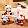 thumbnail image 1 of RV 4 financista conejo panda resina artesanía decoración mini mano muñeca moda jugar muñeca coche interior decoración decoración 7*5,5*7 cm, 1 of 5