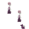 thumbnail image 2 of Delight Jewelry Resin Purple Dragon Darling Pink Crystal Clip on Earrings, 2 of 5