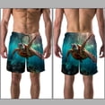 thumbnail image 3 of luoweisi Men's Beach Shorts Quick Dry Swim Trunks with Mesh Lining Sea Turtle S, 3 of 5