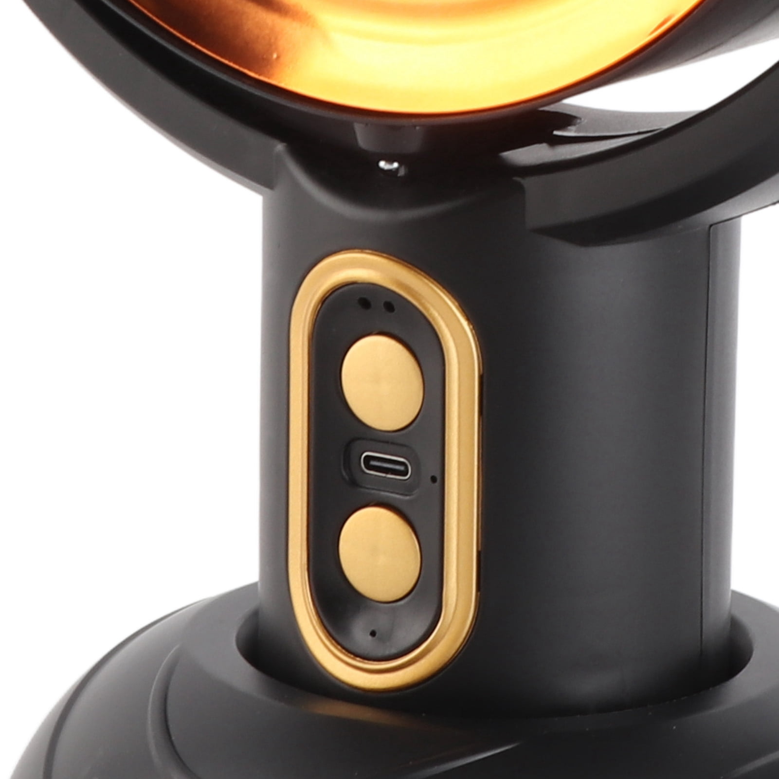 Nieyigj Portable Range Hood with Negative Ion, 2-Speed Quiet Desktop Kitchen Exhaust Fan for Indoor BBQ and Hot Pot, 13.8x5.5x6.3 inches / 35x14x16 cm, Gold