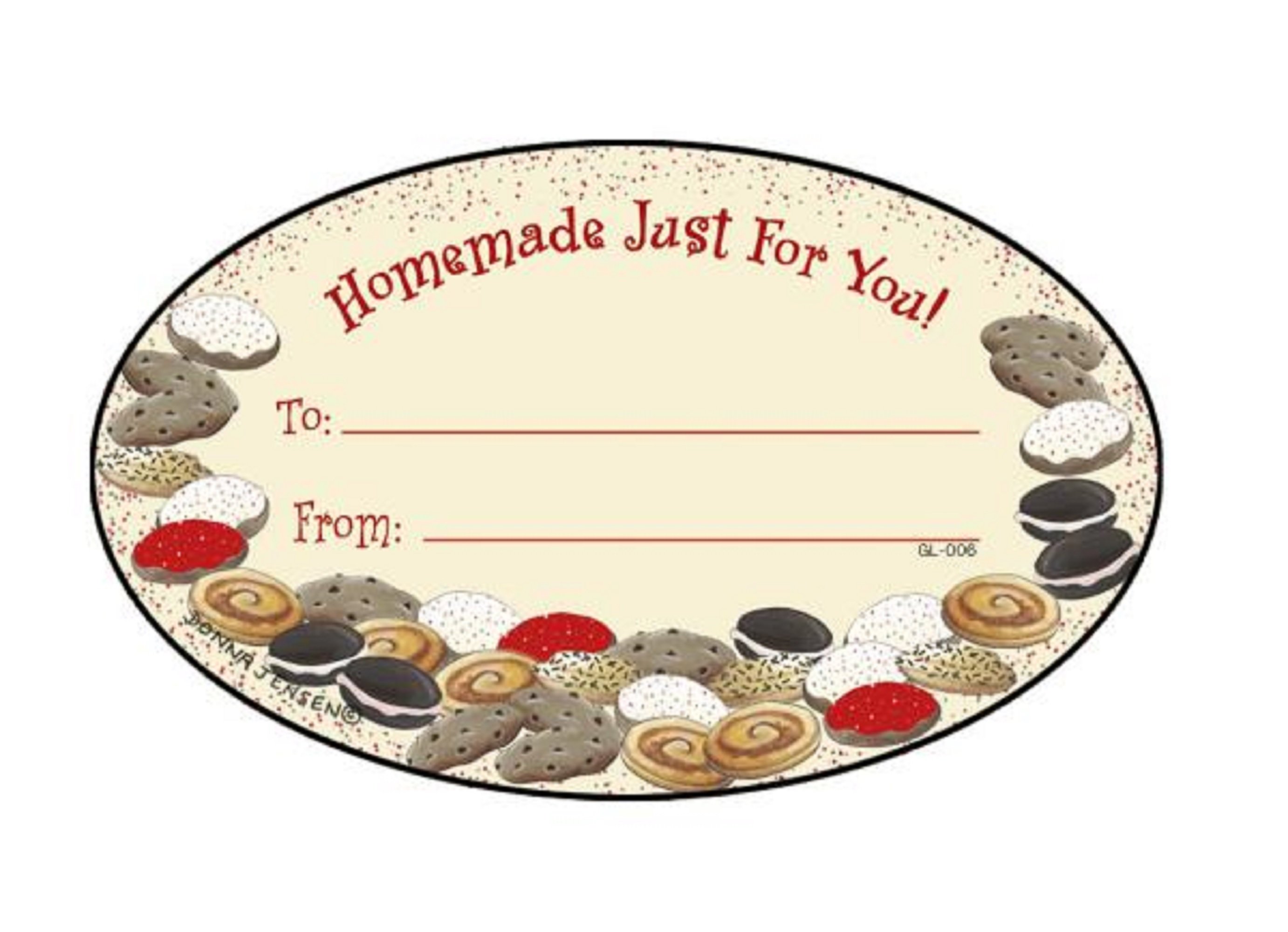 Homemade Cookies Design Oval Labels For Homemade Food Gifts 10 Labels 3in X 4in GL006 