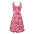 thumbnail image 3 of FKELYI Pink Sleeveless Dresses for Valentine's Day Durable Tank Dresses for Women Casual Summer Size 4XL Stretchy Heart Bow Swing Skater Midi Dress, 3 of 5