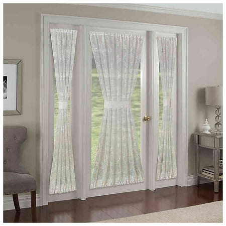 Ogee Embroidered 72-Inch Rod Pocket Side Light Panel in White