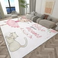 thumbnail image 2 of Living Room Area Rugs, Cartoon Pink Ballerina Printed Rug, White Carpet Washable Short Pile Area Rugs For Bedroom Dining Room, Soft Non Slip Non Shedding Rug, 2 of 7