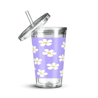 Cute Tumbler with Lid and Straw Double Wall Insulated Acrylic  Cup for Girls Women Kids, 18oz/550ml (Unicorn): Tumblers & Water Glasses