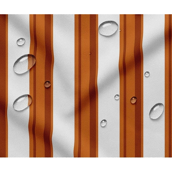 Soimoi 56 Inch Wide Waterproof Taffeta Fabric by The Yard | Orange Stripe Print | Outdoor Use for Furniture Covers, Umbrellas, Patio Decor & More