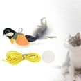 thumbnail image 1 of Juguete de peluche de gato para colgar en la puerta, Teaser retráctil interactivo, juguete de plumas para caza y ejercicio, juguete de gato y pájaro d naranja, 1 of 8