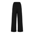 thumbnail image 5 of cfhntfmh Flare Sweatpants Women Drawstring High Waisted Wide Leg Joggers Casual Fleece Bootcut Yoga Pants with Pockets（Black,XX-Large), 5 of 6