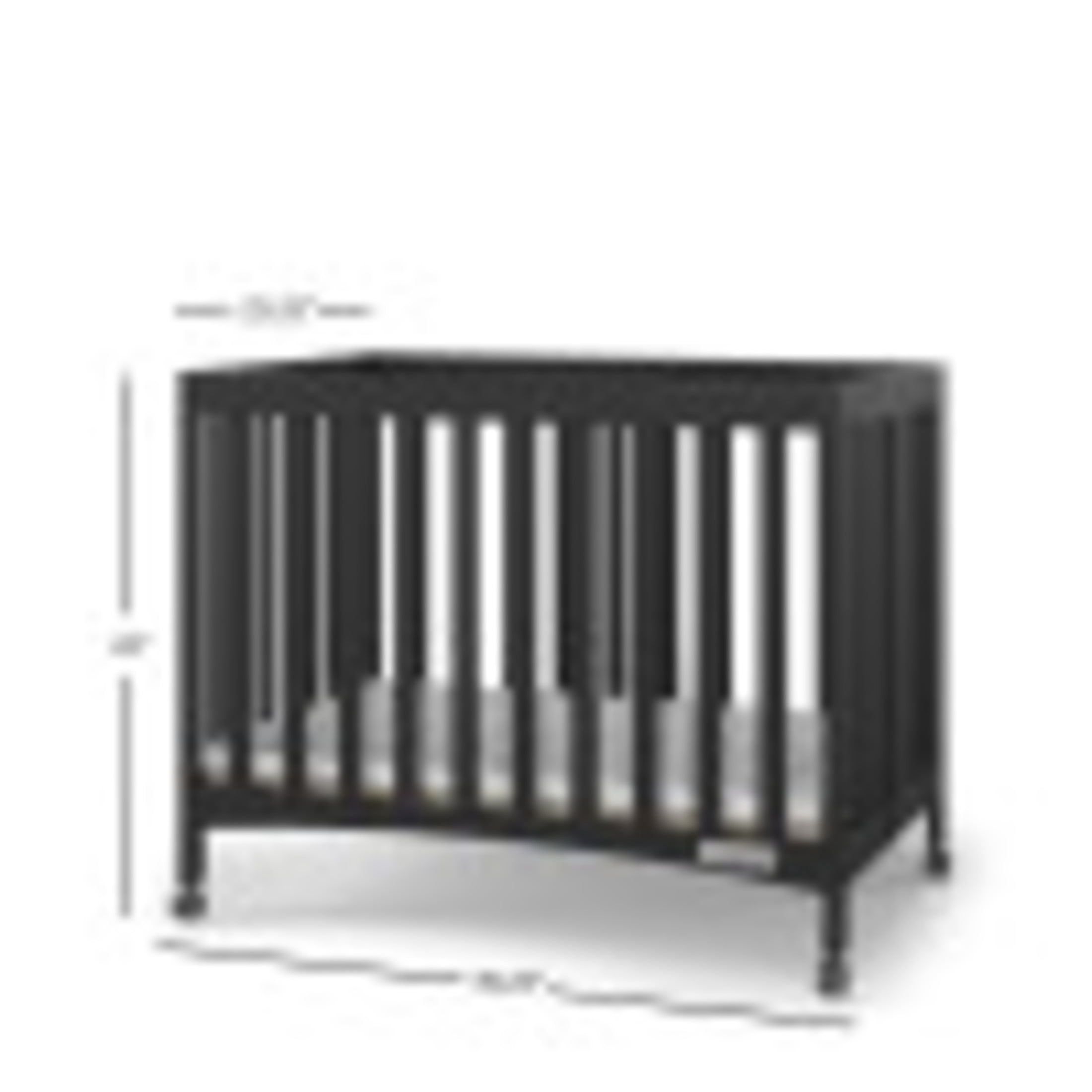 Child Craft London Folding Portable Mini Crib with 2-inch Mattress, Ebony