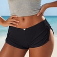 thumbnail image 7 of oelaio Y2k Micro Shorts for Women Low Waist Side Slit Boyshort Slim Booty Shorts Lounge Pj Bottom Cute Sleepwear Black L, 7 of 7