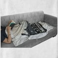 thumbnail image 5 of Typewriter Soft Flannel Fleece Throw Blanket, Nostalgic Illustration of Old Mechanical Keyboard, Cozy Plush for Indoor and Outdoor Use, 70" x 90", Grey Champagne, by Ambesonne, 5 of 5
