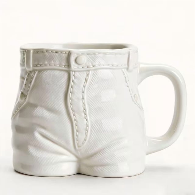 Taza de café de cerámica Creative Denim Jeans, diseño vintage único, taza de agua peculiar for el hogar y la oficina