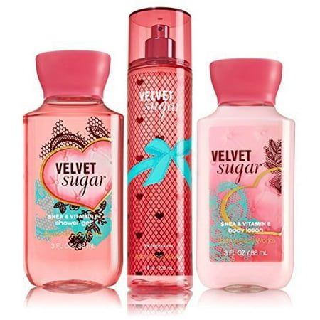 Velvet Touch Bath Kit - Bath & Body Works Velvet Sugar Gift Set - All New Daily Trio (Full-Sizes)