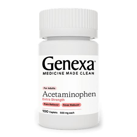Genexa Extra Strength Acetaminophen Pain & Fever Relief Caplets, 500 mg, 100 Ct
