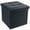 Black, variant on LotFancy 13 in Faux Leather Storage Ottoman Cube,Square Foot Stool Ottoman with Storage,Black