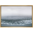 thumbnail image 3 of PixonSign Framed Canvas Print Wall Art Ocean Waves Fan Out Along Beach Nature Wilderness Photography Realism Contemporary Scenic Dramatic Blue for Living Room, Bedroom, Office - 16"x24" Natural, 3 of 5