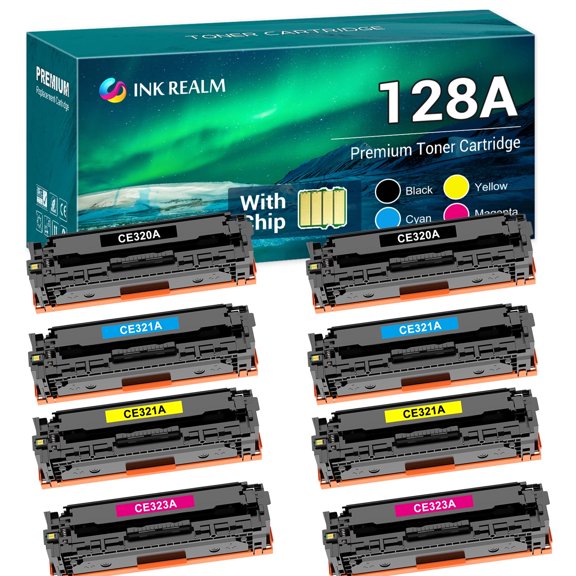 Cool Toner Compatible Toner Replacement for CE320A CE321A CE323A CE322A LaserJet Pro CP1525N CP1525NW CM1415FN CM1415FNW MFP Printer Ink (Black*2,Cyan*2,Magenta*2,Yellow*2,8-Pack)