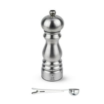 Peugeot Paris Chef u'Select Stainless Steel Pepper Mill - With Stainless Steel Spice Scoop/Bag Clip (7 -Inch, Pepper Mill)