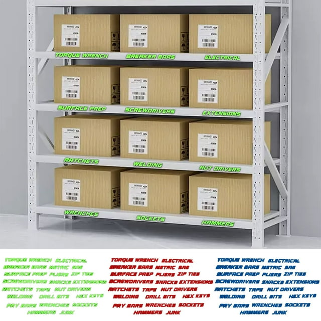 Fiudx Etiquetas para Caja de Herramientas para Principiantes, Etiquetas Magnéticas Organizadoras, Duraderas y Fáciles de Usar, Esenciales para Taller y Garaje, Identificación Eficiente de Herramienta