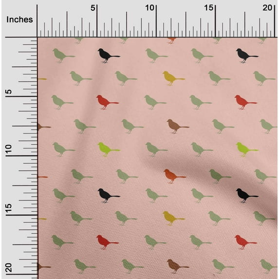 oneOone Cotton Poplin Fabric Artistic Bird Decor Fabric Printed BTY 42 Inch Wide
