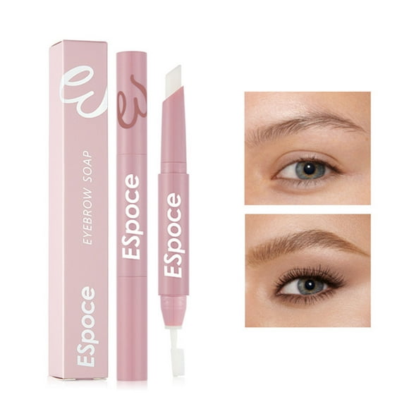 Double Headed Eyebrow Styling Wax Brow Gel Brows Soap Wax Brush Makeup Eyebrow Gel For Natural Brows 3D Feathery Brows Makeup Lasting Soap Eyebrow Tint