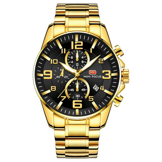 Reloj de los hombres MF0278G Reloj de pulsera de cuarzo para hombre Accesorios para vestir Reloj para hombres Hombres Relojes con correa de acero inoxidable Banda Tres subesferas 1/10 Segun 1 1