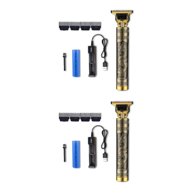 Jumpingount Afeitadora eléctrica recargable para el cabello, recortadora de barba, profesional, portátil, para viajes Asiento de cabeza de dragón 2piezas