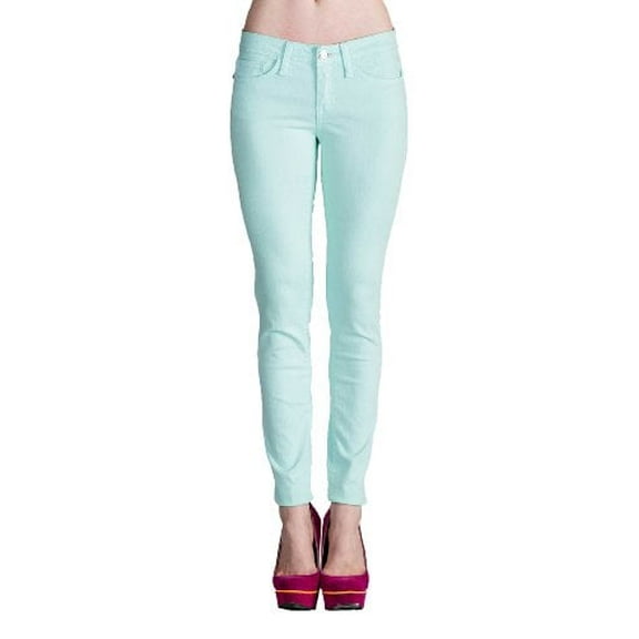 VIRGIN ONLY Women's Color Skinny Pants-25-Mint
