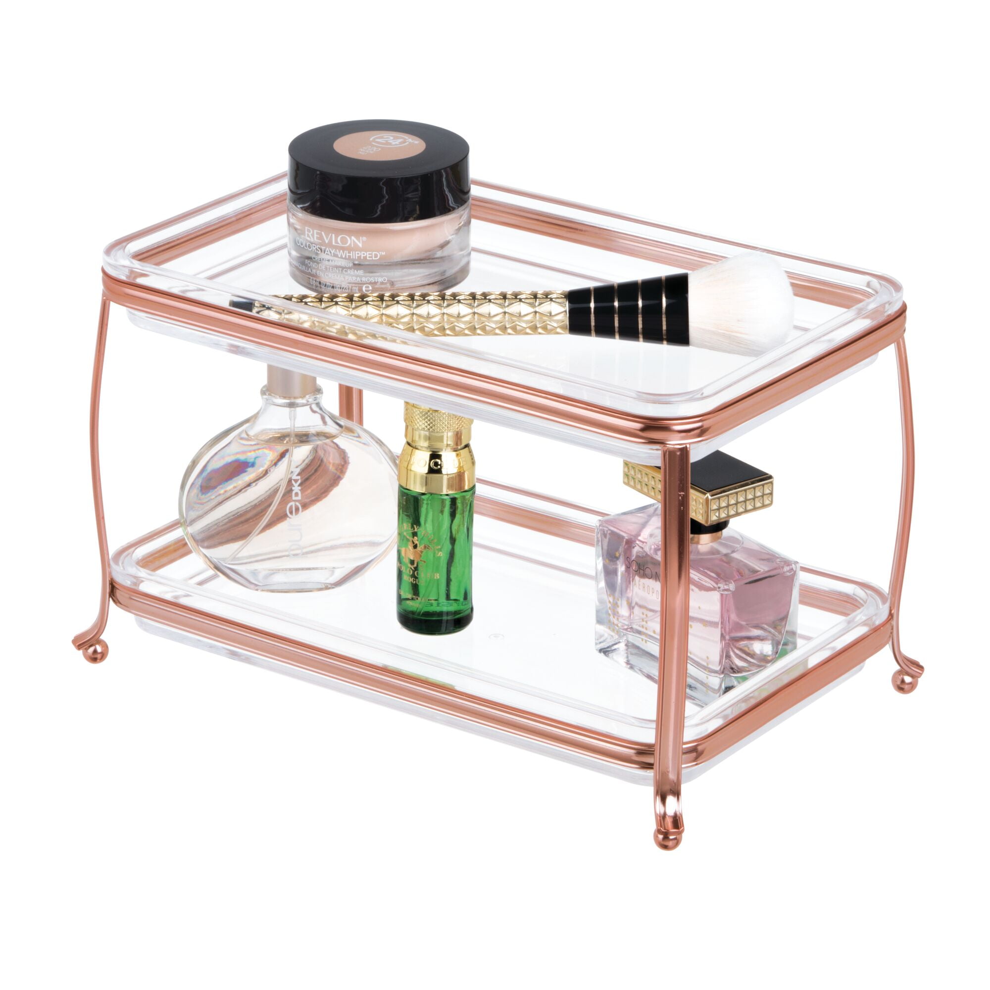 mDesign 2 Tier Vanity Makeup Cosmetic Storage Organizer Tray Walmart