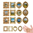 thumbnail image 2 of Hioecau 12Pcs Vintage Mini Photo Frame Golden Miniature Picture Frame DIY Oval Rectangle Heart Tiny Display Frame Wedding Christmas Party Decoration, 2 of 8