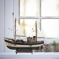 thumbnail image 3 of SAILINGSTORY Wooden Fishing Boat Model Ship Model Sailboat Decor, 3 of 6