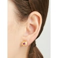 thumbnail image 3 of 18K Yellow Gold Plated Sterling Silver Created Alexandrite June Birthstone Love Knot Stud Earrings for Women Gift for Her, 3 of 6