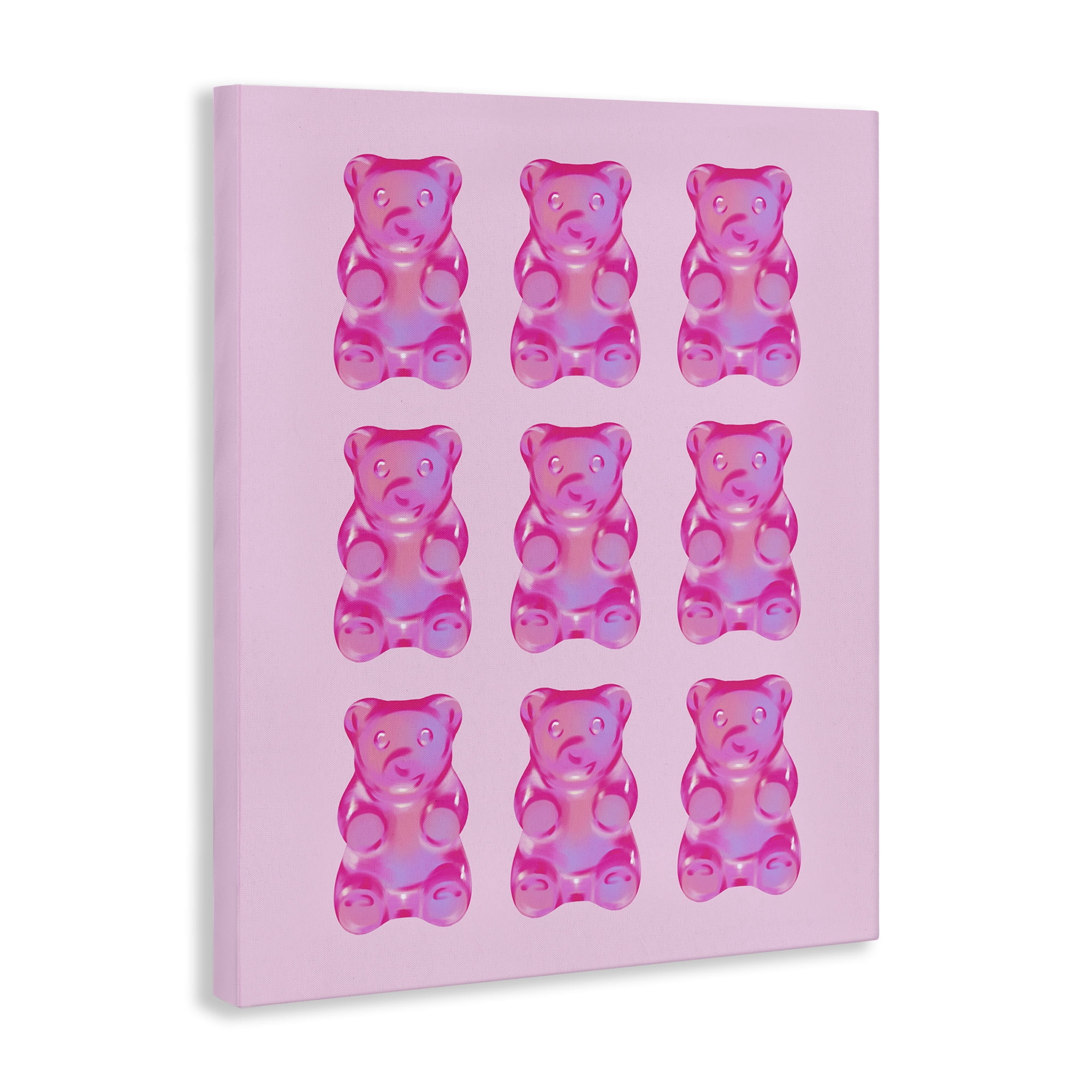 Stupell Industries Pink Candy Bears Food & Beverage Painting Wrapped Canvas Art Print Wall Art, 24 x 30