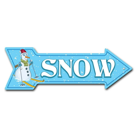 Snow Arrow Sign | Indoor/Outdoor | Direction Arrow Sign Funny Home Décor for Garages, Living Rooms, Bedroom, Offices | SignMission personalized gift | 36" Wide