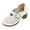 Beige, variant on Womens Flower Platform Clogs Dressy Sandals Boho Beach Hollow Out Closed Toe Braided Ankle Strap Chunky Block Heels Open Back Slides Comfortable Dress Shoes