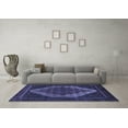 thumbnail image 3 of Ahgly Company Machine Washable Indoor Rectangle Persian Blue Traditional Area Rugs, 7' x 10', 3 of 4