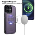 thumbnail image 5 of For iPhone 11 Case with 2 in 1 Detachable Magnetic Wallet RFlD Blocking Card Slots Pocket, Compatible MagSafe, Back Flip Kickstand Premium PU Leather Wireless Charging Phone Case,Purple, 5 of 10