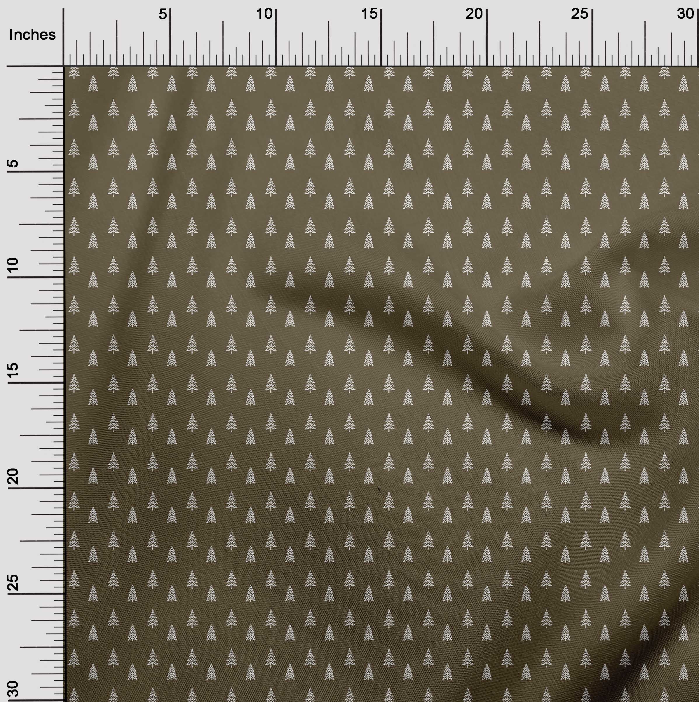 oneOone Georgette Viscose Brown Fabric Christmas Fabric For Sewing Printed Craft Fabric By The Yard 42 Inch Wide