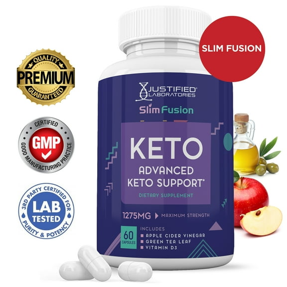 Slim Fusion Keto ACV Pills 1275mg Alternative to Gummies Dietary Supplement 60 Capsules