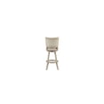 thumbnail image 4 of Homestock Island Interiors In. Curved Back Wooden Swivel Bar Stool With Nail head Trim, Gray-Contains One Bar Stool Only Upholstered In Textured Fabric, 4 of 10